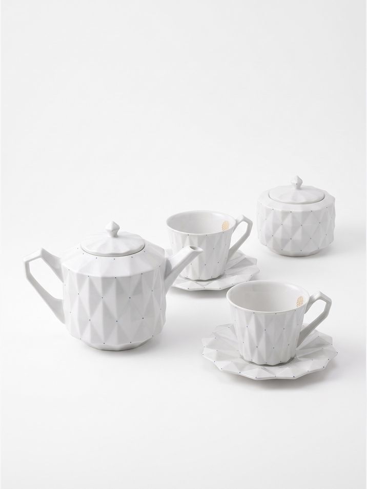 Dárková porcelánová souprava s konvičkou a cukřenkou Goldfinger