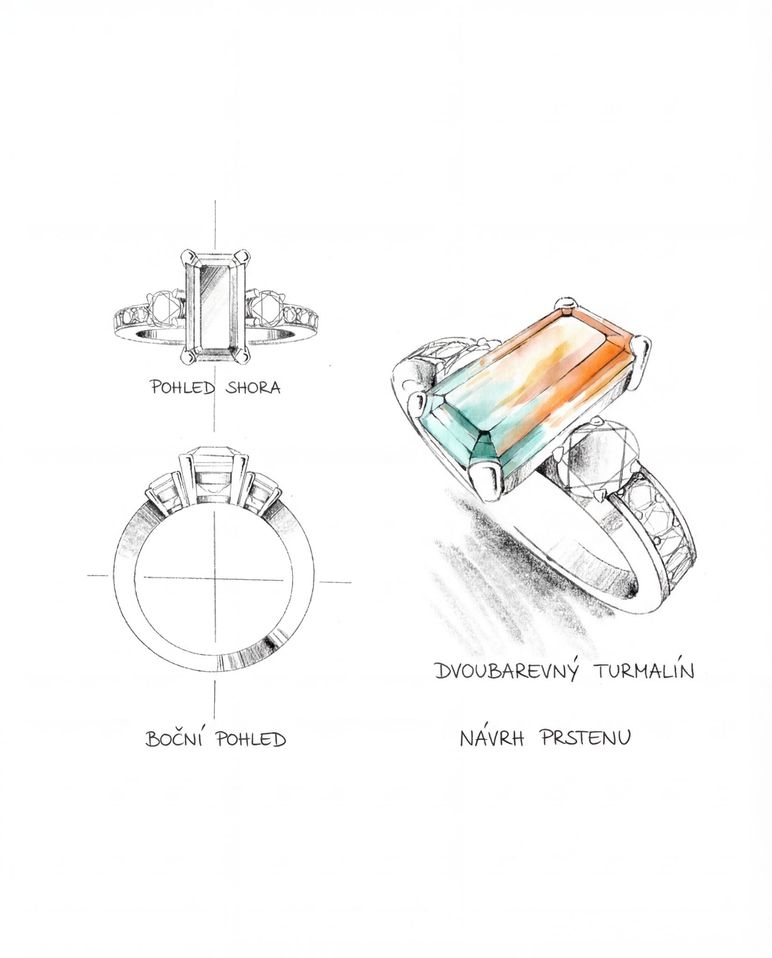 KORBIČKA skica šperku