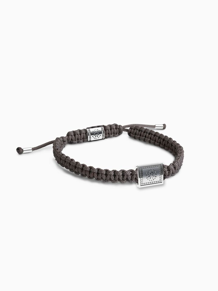 without a stone, brown hand-braided bracelet