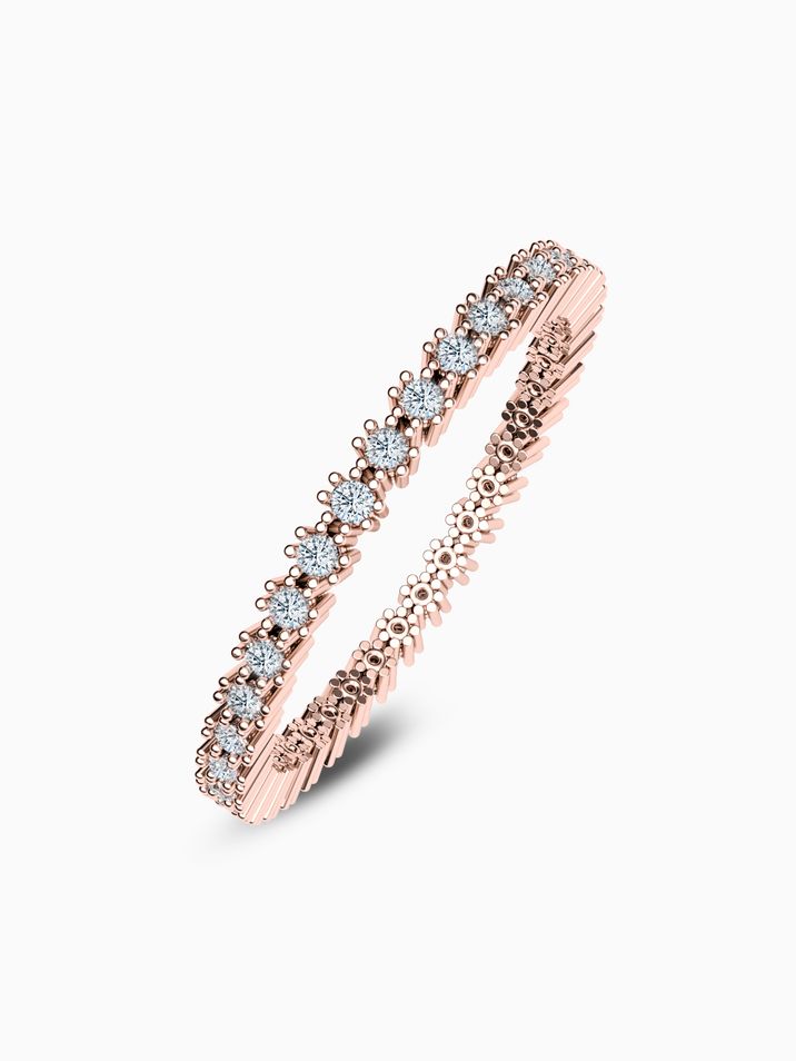 Prsten červené zlato s přírodními diamanty