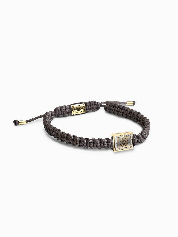 Diamonds SI1/E, brown hand-braided bracelet