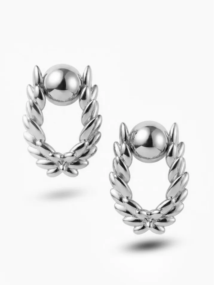 Náušnice bílé zlato z kolekce Vavříny KORBIČKA