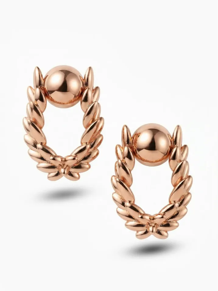 Náušnice červené zlato z kolekce Vavříny KORBIČKA