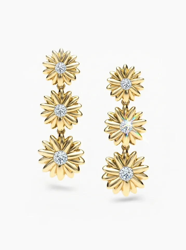 Náušnice žluté zlato KORBIČKA