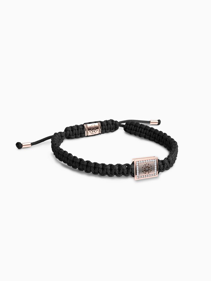 Diamonds SI1/E, black hand-braided bracelet