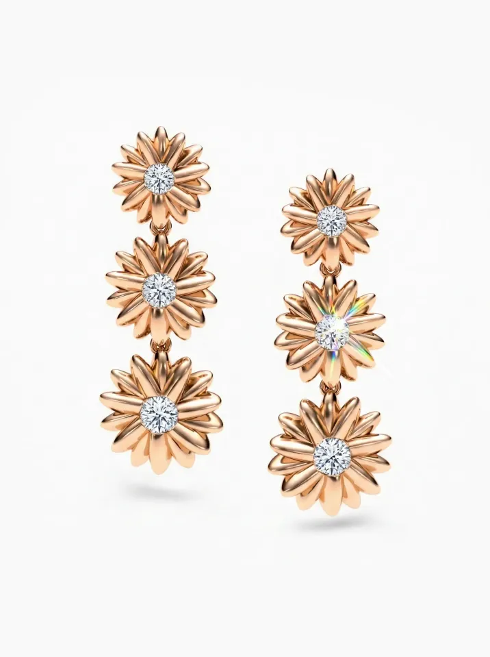 Náušnice červené zlato z kolekce Vavříny KORBIČKA