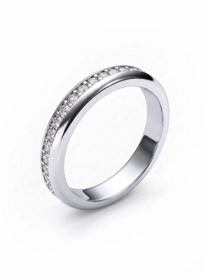 Dámský snubní prsten z bílého zlata s diamnaty o velikosti 1,5 mm