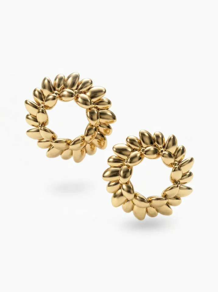 Náušnice žluté zlato z kolekce Vavříny KORBIČKA