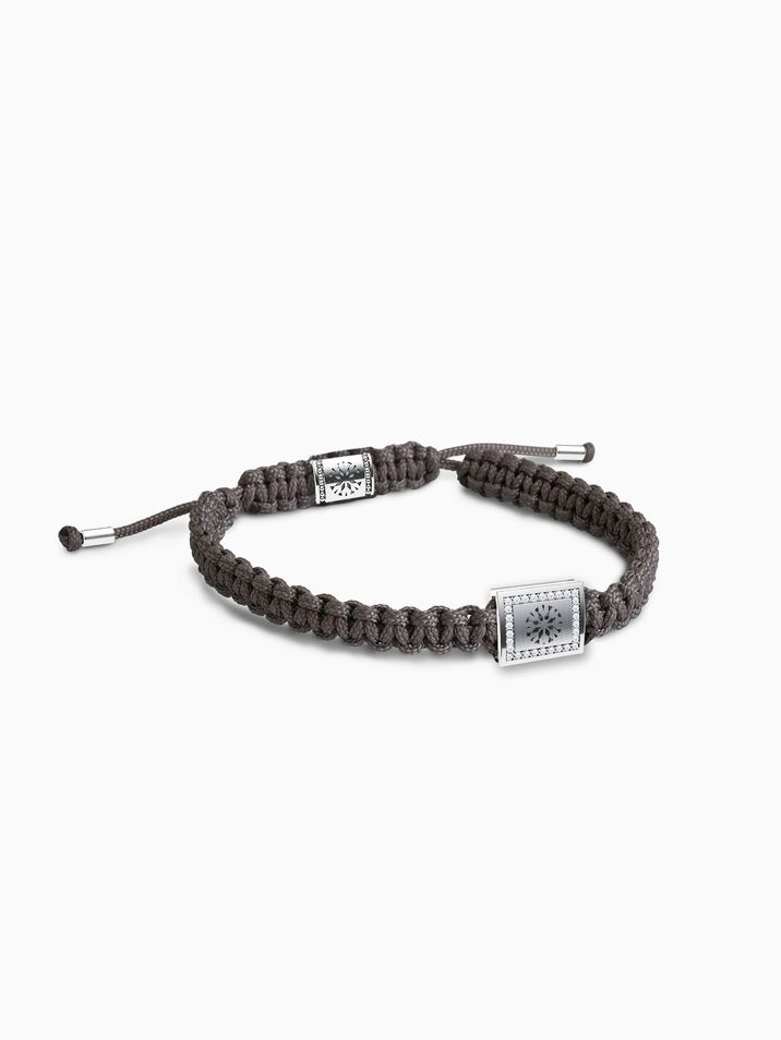 Diamonds SI1/E, brown hand-braided bracelet