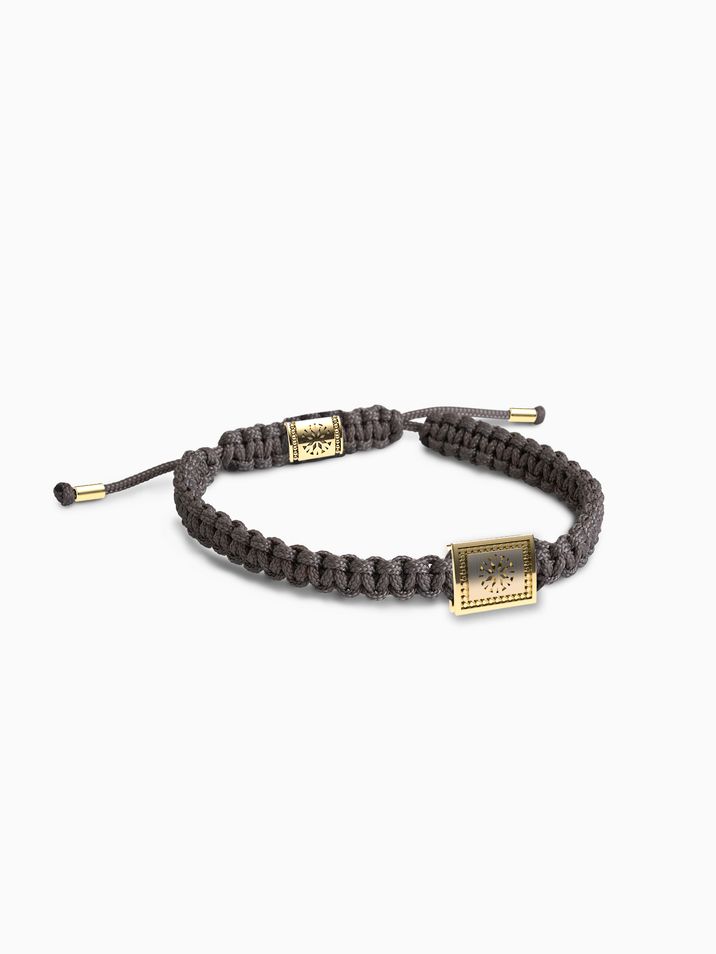 without a stone, brown hand-braided bracelet