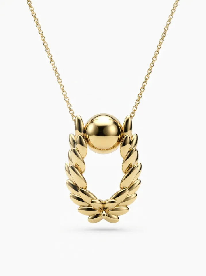 Náhrdelník žluté zlato z kolekce Vavříny KORBIČKA