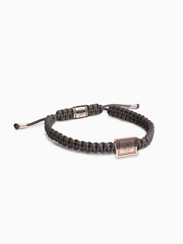 without a stone, brown hand-braided bracelet