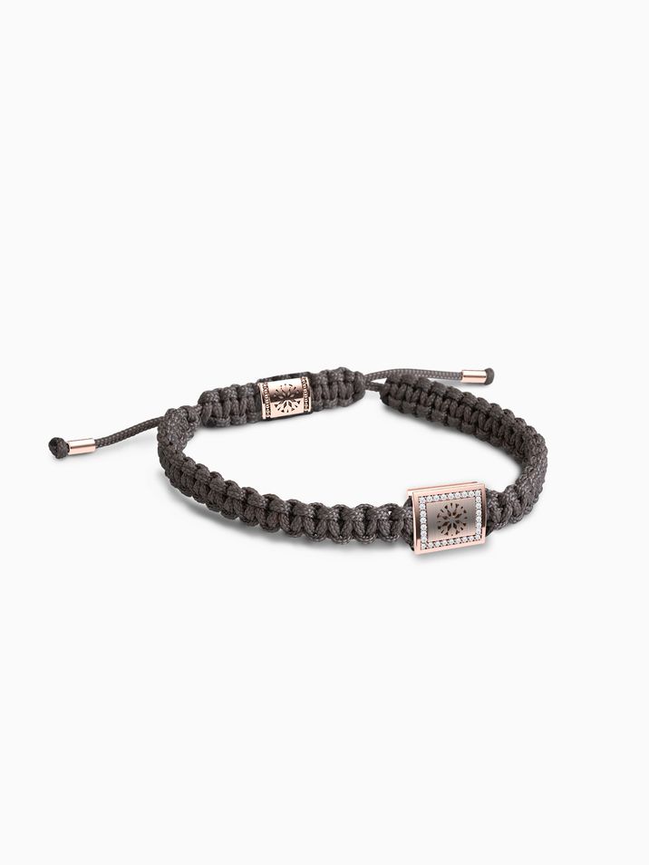 Diamonds SI1/E, brown hand-braided bracelet