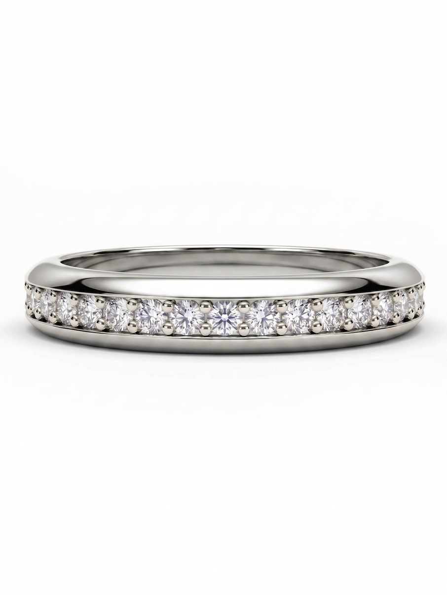 Dámský snubní prsten z bílého zlata s diamnaty o velikosti 1,5 mm