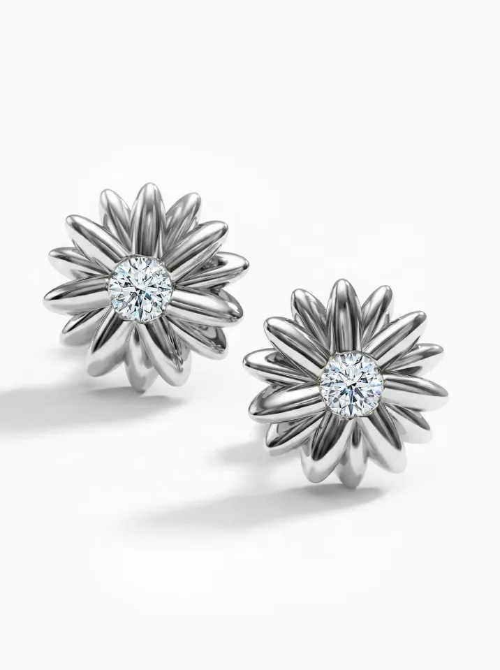 Náušnice bílé zlato z kolekce Vavříny KORBIČKA