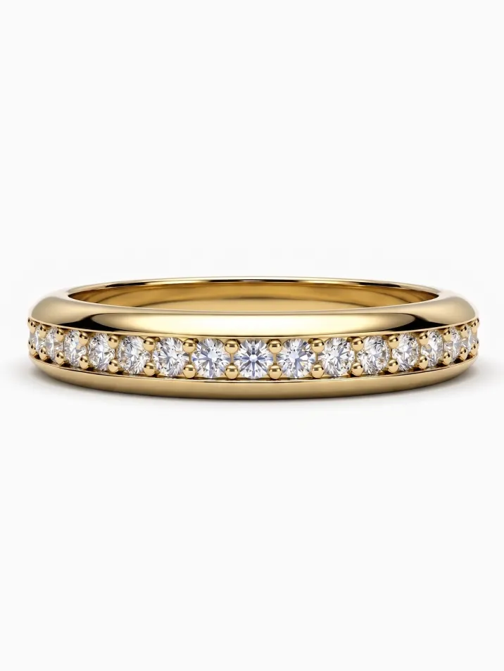 Dámský snubní prsten ze žlutého zlata s diamnaty o velikosti 1,5 mm