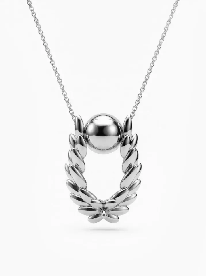 Náhrdelník bílé zlato z kolekce Vavříny KORBIČKA
