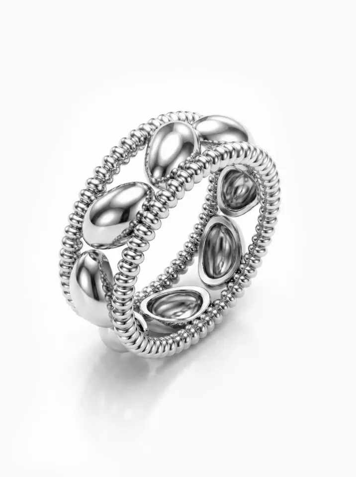 Originálny prsteň z bieleho zlata zdobený motívom vavrínového listu KORBIČKA