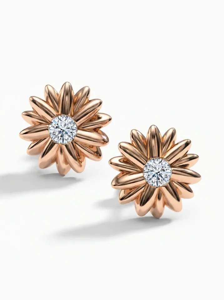 Náušnice červené zlato z kolekce Vavříny KORBIČKA