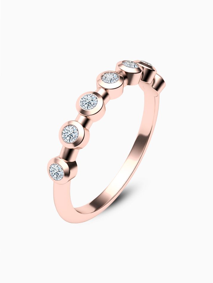 Prsten červené zlato s přírodními diamanty SI1