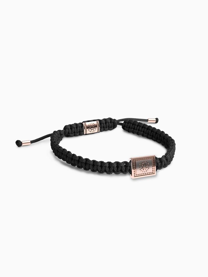 without a stone, black hand-braided bracelet