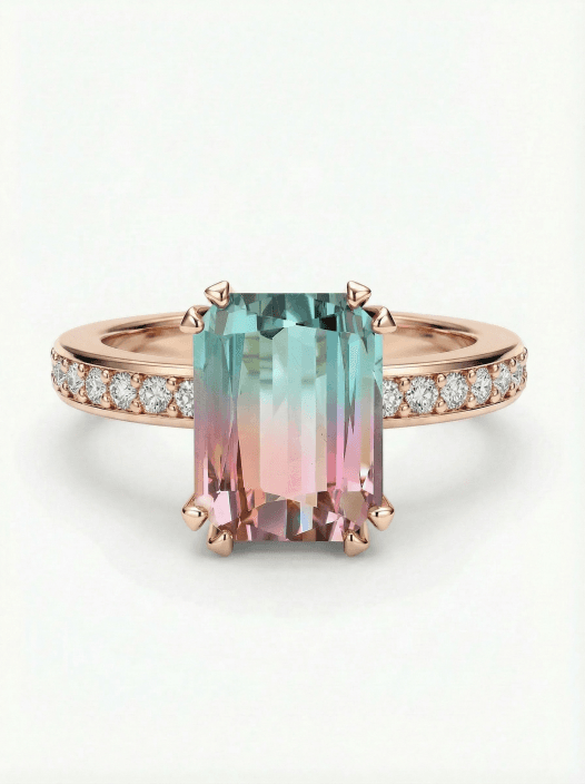 Turmalínový prsten z červeného zlata