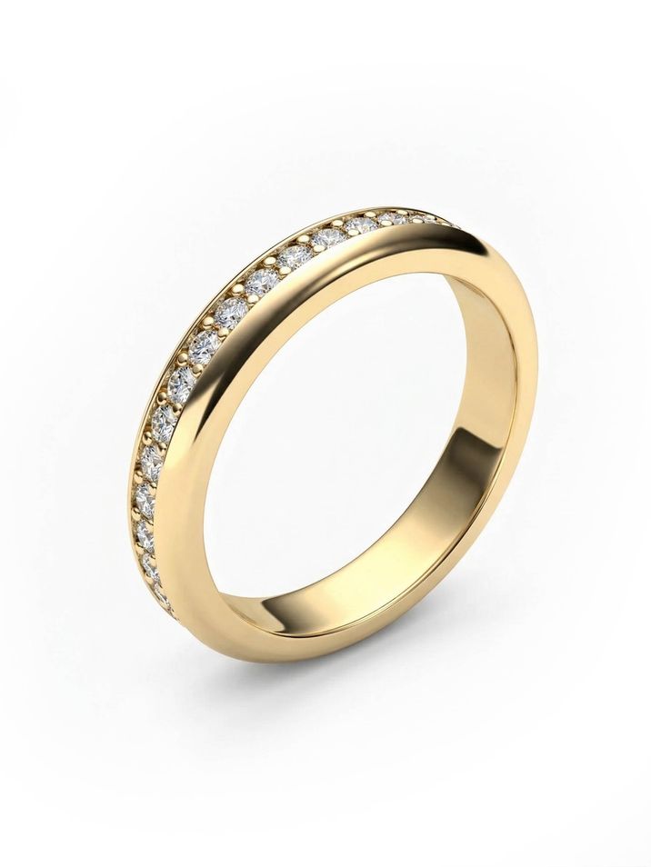 Dámský snubní prsten ze žlutého zlata s diamnaty o velikosti 1,5 mm