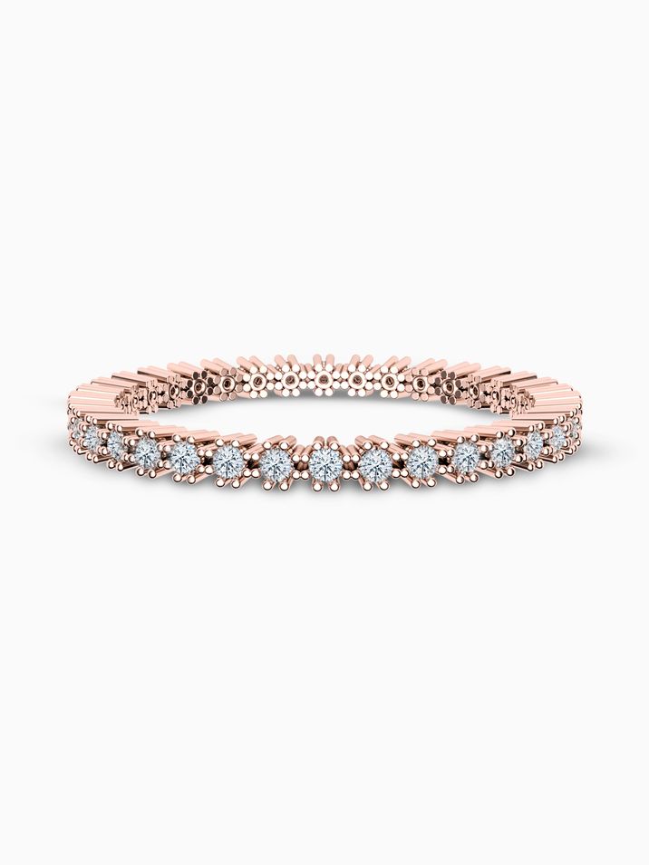 Prsten červené zlato s přírodními diamanty