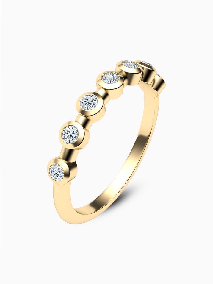 Prsten žluté zlato s přírodními diamanty SI1