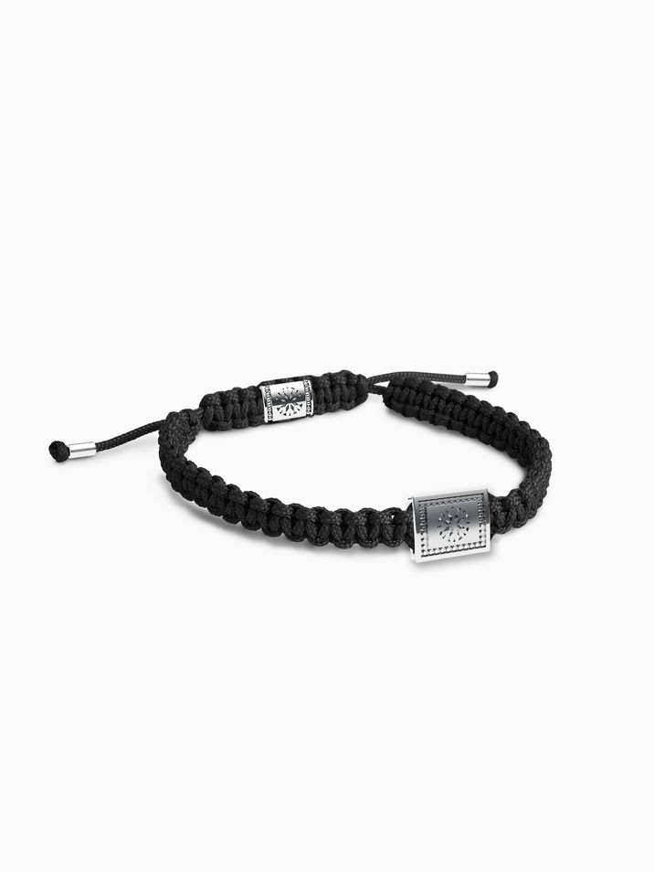 without a stone, black hand-braided bracelet